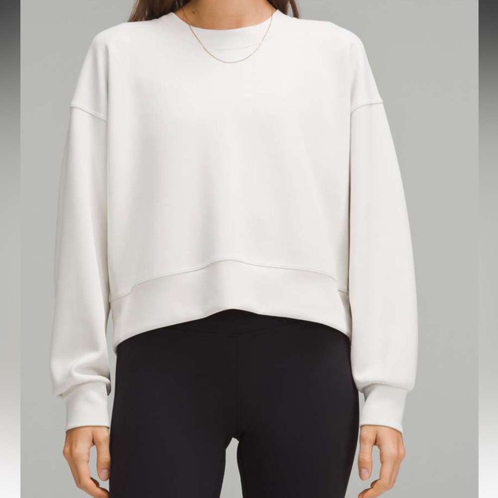 Lululemon Softstreme Perfectly Oversized Cropped Crew - Bone